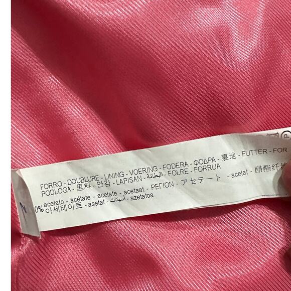 Zara Open Front Blazer Small Pink Rolled 3/4 Sleeves Oversized Cascade Neck - Picture 8 of 13